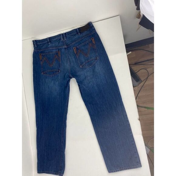 Sean John Jeans Blue Leather Patches 100% Cotton - Size 42 - Picture 2 of 10